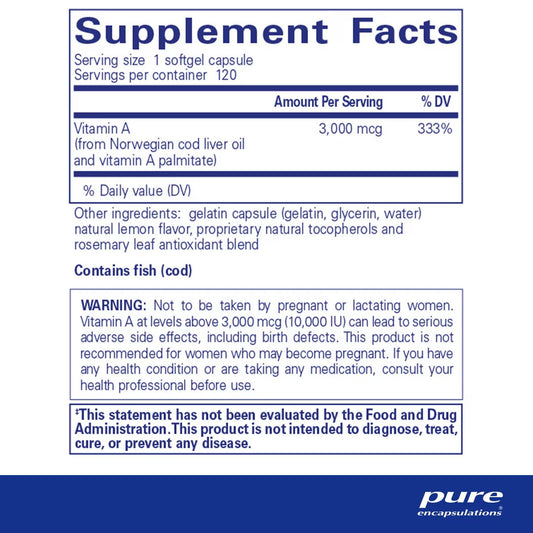 Vitamin A 3,000 mcg (10,000 IU)